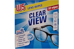 W5 52 Pack Multipurpose Cleaning Wipes for Glasses, Cameras, Binoculars and More, Suitable for Car Mirrors, Helmet Visors, Computer Screens, TVs, Mobile Phones