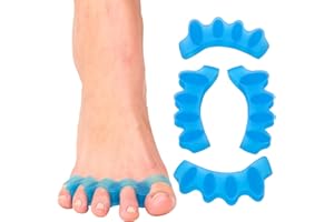 WACURRENTHYD Toe Spacers(2 Pair), Gel Toe Separators to Correct Toes, Bunion Corrector for Women Men Toe Spacer Hammer Toe Straightener Toe Stretcher Big Toe Separators (Blue)