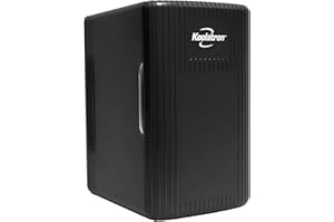 Koolatron Retro Mini Fridge For Bedrooms 6L Small Fridge 8 Can Table Top 12v Portable Cooler Warmer Refrigerator Quiet Mini Fridges For Skincare Food Drinks Kids Home Car & Travel Black
