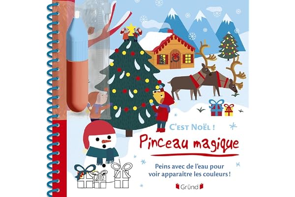Pinceau magique : C'est Noël Livre Coloriage magique à l'eau avec un pinceau À partir de 3 ans