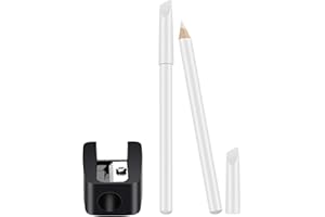 MAITYS 2 Pieces White Nail Pencil and Pencil Sharpener Set, 2 In1 Nail Whitening Under French Fingernail with Cuticle Pusher and Handheld Sharpener for DIY Art Manicure Supplies