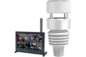 ECOWITT Weather Stations with Outdoor Sensor HP2564, Wifi Internet Radio 7 in 1 Weather Station, Rain Gauge, Weather Forecast, Anemometer, Indoor TFT Color Display with Touch Button for Home Garden