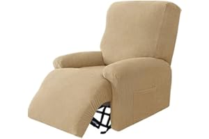 UYEOCO Jacquard Copripoltrona Relax Reclinabile Elettrica Fodera Per Poltrona 4-Pezzo 1 Posto Coprisedile Chivas Poltrona Reclinabile Relax Completo Elasticizzato Con Tasche Copertura Per Poltrona Reclinabil