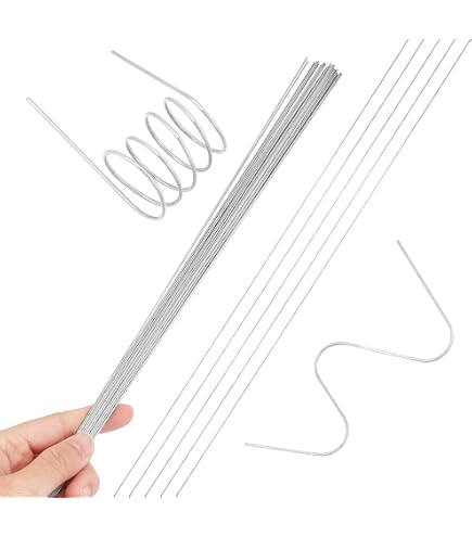 Eupdd 40 Pezzi 40cm Filo Di Acciaio Per Molla:1+2mm Filo A Molla In Acciaio Inox, Per Progetti Fai-da-te, Creazione Di Modelli, Dritto Filo D'Acciaio, Filo A Molla Kit Assortimento - 8