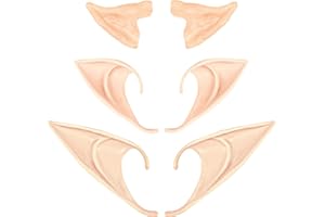 SULOLI Latex Elf Ear,3 Pack Fairy Elf Ears Soft Pointy Goblin Ears for Halloween Christmas Cosplay