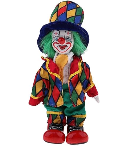 Poupée Clown En Peluche 18 Cm - Décoration Chambre Bureau Cadeau Anniversaire Fait Main Ornement - 10