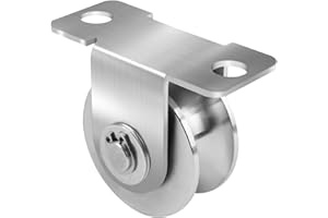 XYVOR Polea De Inversión Para Cuerdas En U, Polea De Cuerda De Acero Inoxidable Con Rodamiento, Polea De Acero Inoxidable, Polea De Inversión Para Almacenes, Puertas Enrollables Capacidad De Carga 220Kg