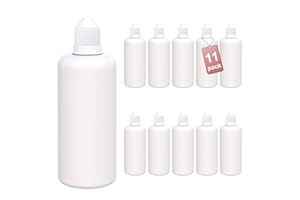 LG Luxury & Grace Pack 11 Botellas Cuentagotas, 120 ml. Botes de Polietileno Exprimibles con Gotero y Tapón de Rosca. Botellas Rellenables. Dosificación y Almacenamiento de Sustancias Líquidas.