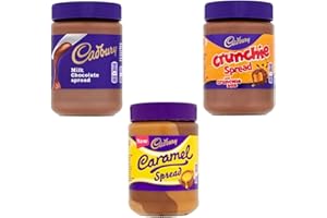 ASOKOBOX Chocolate Spread Variety Bundle - 3 Delicious Rich and Creamy Flavours - with Cadburys Milk Chocoalte, Crunchie and Caramel