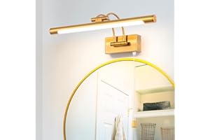 TYhogar Lámpara de Espejo Baño LED 40cm 8W 920LM Aplique Espejo de Baño Luz LED para Espejo Con Interruptor y Brazo Doblado Giratorio Aplique De Pared para Espejo Gabinete Iluminación