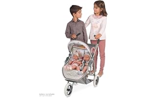 DE CUEVAS TOYS Carro de Muñecas Plegable Gemelar Reborn Decuevas 90331, 3 años y más