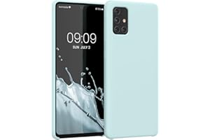 kwmobile Carcasa Compatible con Samsung Galaxy A71 Funda - Case TPU y Silicona antigolpes - Apto Carga inalámbrica - Menta Cool