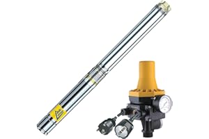 AMUR BRUNNENPUMPE HAUSWASSERWERK 2,5Zoll - TAUCHPUMPE BRUNNENPUMPE Brunnen-Star-550-5 - Die SCHLANKE TIEFBRUNNENPUMPE mit hoher Leistung!