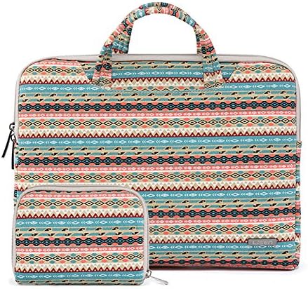 Yiliay Fashion Canvas Fabric Laptop Sleeve With Handle Zipper Pocket Notebook Computer Bag Laptop Sleeve-Bohemian