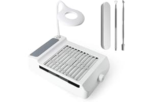 I·B·N G Aspiratore Unghie Aspirapolvere Professionale da Tavolo per Pedicure e Manicure con Lima per Unghie,Velocità Regolabile, con Luci a LED,Non è Necessario il Sacchetto per la Polvere