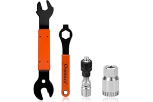 QKURT Clé à pédale de vélo + Extracteur de manivelle de vélo + Déménageur de pédalier de vélo + Clé à clé de 16 mm, 4 pièces de pédale de vélo Professionnelle et Outil de Retrait de Bras de manivelle