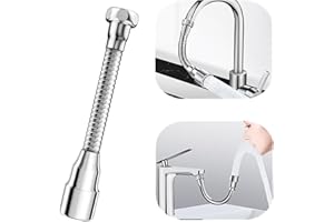YIMLUOFA Faucet Extender with 360° Rotation Professional Tap Extender Tap Extension Stainless Steel Kitchen Faucet Aerator Extender for Kitchen,Efficient Water Saving(14 cm,Silver)