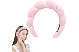 ‎GUGUGO GUGUGO Haarband Kosmetik, Haarband Schminken, Make up Haarband, Haarbänder Kosmetik, Kosmetik Haarband, Skincare Headband, Headband Skincare, Schwamm und Frottee,Weiches und Saugfähiges Material(Rosa)