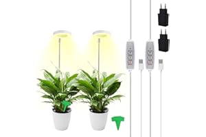 IGUGI Lámpara de Planta,Lámpara de Planta de Espectro Completo,Lamparas de Crecimiento para Plantas,Luces de Crecimiento Ajustable en Altura con Temporizador 2/4/8H,3 Modos para Plantas Pequeñas