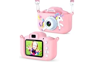 SEHETOP Kinder Kamera, 2.0”Display Digitalkamera Kinder,Geburtstagsgeschenk für Madchen Kind 3 4 5 6 7 8 9 10 11 12 Jahre,1080P HD Anti-Drop fotoapparat kinderspielzeug Weihnachten Spielzeug für mädchen
