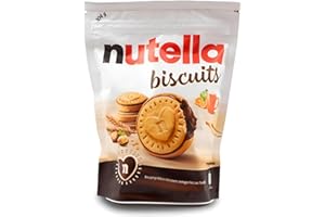 Nutella Biscuits - Croccanti Biscotti con un Cremoso Ripieno di Nutella, con Farina di Frumento e Zucchero di Canna, Ideali come Colazione, Snack e Merenda, Confezione da 304 gr