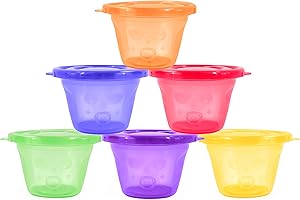 dBb Remond Petit Pot de Conservation Bébé - Lot de 6 Pots 120 ml - Boîte Alimentaire Hermétique Sans BPA - Réutilisable, Empilable, Compatible Micro-ondes & Lave-Vaisselle - Repas Bébé Maison