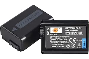 DSTE ELECTRON DSTE 2PCS NP-FW50 (1950mAh/7.4V) Battery Compatible for Sony NEX 3/5/7 Series, SLT-A Series, Alpha Series