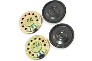 Vektenxi Lot de 4 mini haut-parleurs aimantés 0,5 W 8 Ohm 28 mm de diamètre Intérieur en métal