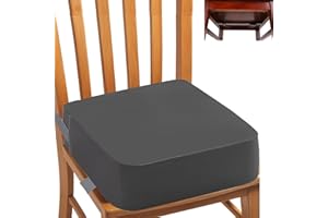 SIGHTDAY Toddler Booster Seat for Dining Chair,Booster Seats Adjustable Dual Retention Strap,PU Easy to Clean Detachable Washable Easy Cleaning,Cushion Non-Slip Bottom for Travel,Home,School,Camping(Grey)