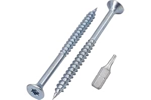 SKIR'CO (100 uds) Tornillos para madera de acero galvanizado 3,0 x 40 mm, Torx de cabeza avellanada, tornillos para aglomerado, parcialmente roscados