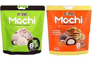 Royal Family Mochi 2er-Set: Creamy Coconut & Maple Pancake (2x120 g) Reiskuchen mit cremiger Füllung – zart, süß & köstlich. Ideal als Dessert oder Snack. Inkl. Naschwerk® Sticker