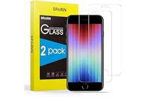 SPARIN 2 Pièces Verre Trempé Pour iPhone SE 2022/2020 et iPhone 8/7/6/6s, Film 2.5D, Protection Ecran iPhone 4.7 Pouces,9H Dureté,Sans bulles