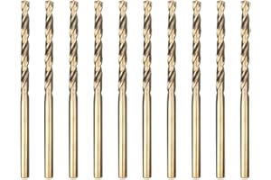 Meccion HSS-Co 10pcs 3.2mm Brocas Helicoidales para Metal, Acero Inoxidable, Madera, Plástico y Hierro