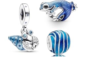 TCZNAF Abalorios Animales Marinos de Verano Charms Colgante de Cuentas Compatible con Europeo Pulsera Collar,Charms de Para Mujer