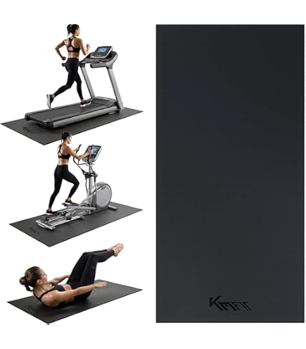 HD Fitness EVA vloerbeschermingsmat 200x100cm – 7mm dik – extra groot – antislip & geluidsdempend – sportmat voor loopband, hometrainer & fitnessapparatuur – zwart/grijs/blauw – 1/2/4 stuks