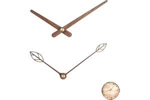EUYKQNOI Confezione da 2 lancette dell'orologio in Legno di Noce - Lunghe Lancette dell'orologio di Legno Ricambio Orologio da Parete al Lancette Sostituzione di Parti Fai da Te