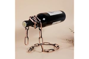 KIRDUME Ketten Weinregal, Schwebende Kette, Magischer Flaschenhalter, Magischer Ketten Wein Flaschen Ständer, Schwebendes Eisenketten Weinflaschenregal, Kreativer Wein Flaschen Halter Zur Wein Aufbewahrung