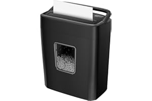 Bonsaii Distruggi Documenti 8 Fogli, Tritacarte per Casa e Ufficio, Livello di Sicurezza P-4, Taglio a Croce 5×14mm, Carte di Credito, Graffette, Protezione Surriscaldamento, Cestino 16L, C261-C