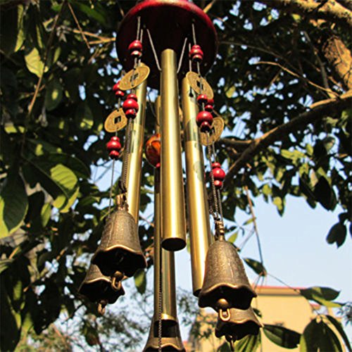 Wind Chimes MIRX Bronze Metall Chimes 4 Röhren 5 Glocken 60 cm lang ca.