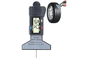 Däckslitage Mätare Verktyg för däckdjupmätning | 0.01mm Precision Elektronisk LCD Display Med Returfjäder Mätområde 0-25.4mm