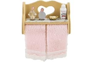 Melody Jane Dolls Houses Casa delle Bambole Legno Grezzo Muro Mensola con Bagno Accessori & Portasciugamani Rosa