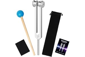 ‎DIDIBIRDI DiDiBirDi 128 Hz Stimmgabel Aluminiumlegierung Silikonhammer, Verpackt in weichen Samtbeutel für die Yoga, Entspannung