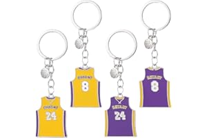 SHDIEHJFMLDH 4 Pezzi Portachiavi Basket,Portachiavi Palla Da Basket,Portachiavi in Basket Jersey,Portachiavi Basket Souvenir,Tifosi Di Calcio Per Ragazzi E Ragazze, Ornamenti Per Zaini,Regalo Per Feste