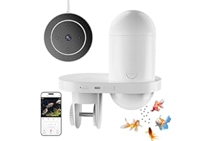 GERBALA Alimentador Automático para Acuario con Cámara 2.5K y WiFi, Control por App, Dosificación Precisa, Resistente a la Humedad, Monitoreo en Vivo, Comedero Automatico Peces para Peces y Vacaciones