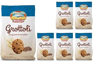 Divella Grottoli Biscotti con Gocce di Cioccolato 6 Confezioni da 400 grammi