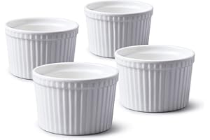 WM Bartleet & Sons 1750 TSET45 Set of 4 Traditional Porcelain Deep Ramekins 9cm Diameter– White
