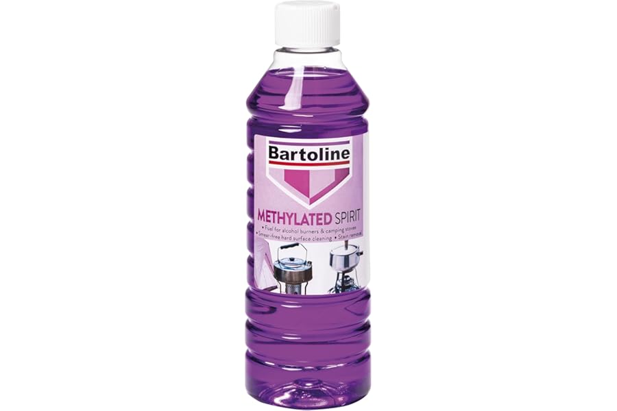 Bartoline Methylated Spirit 500ml – Premium Fuel for Alcohol Burners & Stain Remover for Hard Surfaces