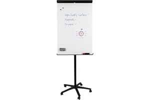 Bi-Office Portablocco Portatile, Cavalletto Mobile Senza Cornice Nero, Superficie Magnetico, Dimensioni Panello Euro 700 x 1000 mm