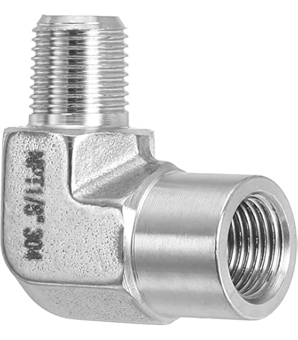 QUARKZMAN Messingrohrverschraubung 90 Grad Winkelstück Messing 1/8 NPT