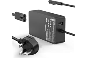SIKER 65W Microsoft Surface Pro Charger, 65W Microsoft Laptop Charger Power Adapter for Surface Pro 9/8/X/7/6/5/4/3, with 5V 1A USB Port